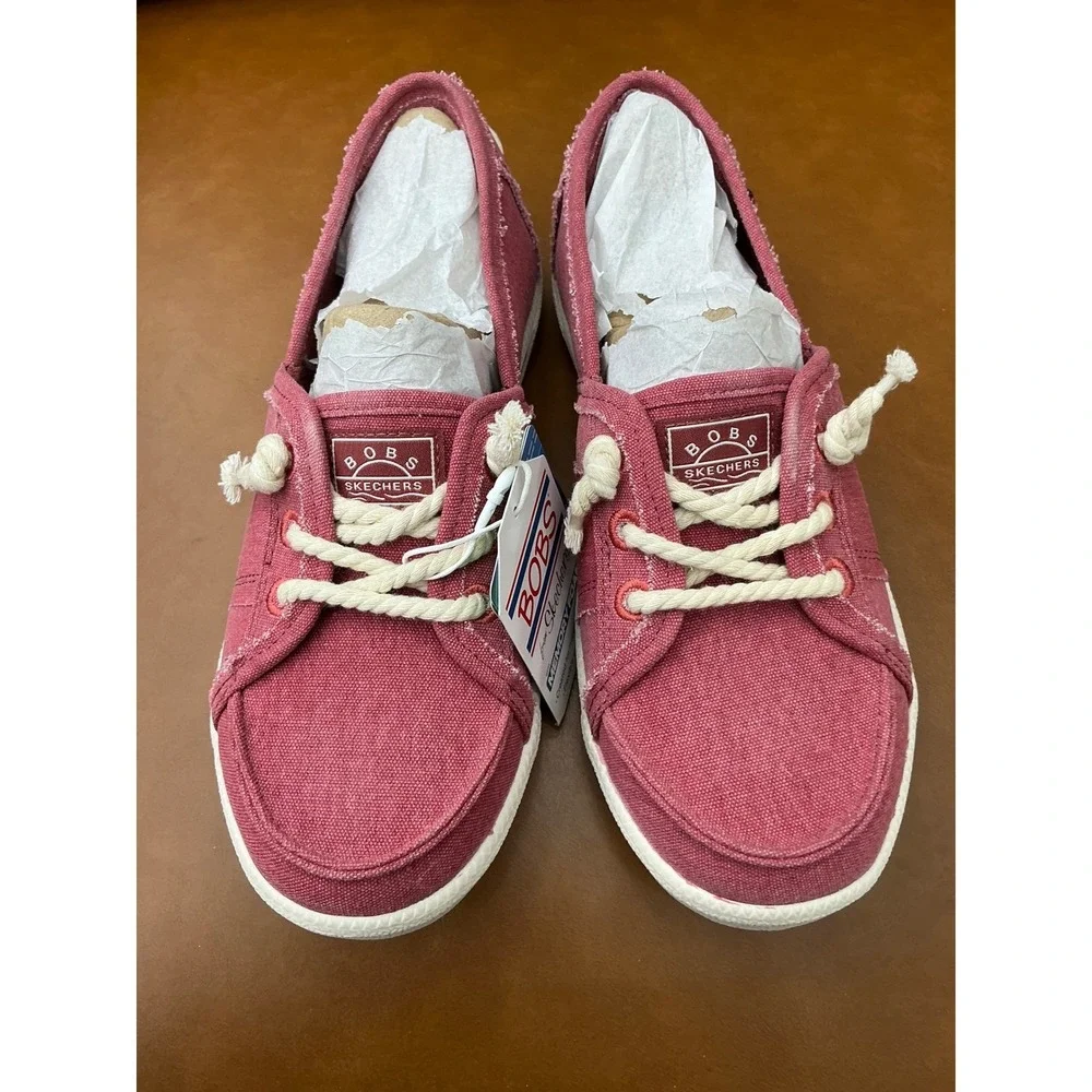 Skechers Bobs B Cute 2.0 Seaside Stride Womens 6.5 Red New Canvas Slip On 114193